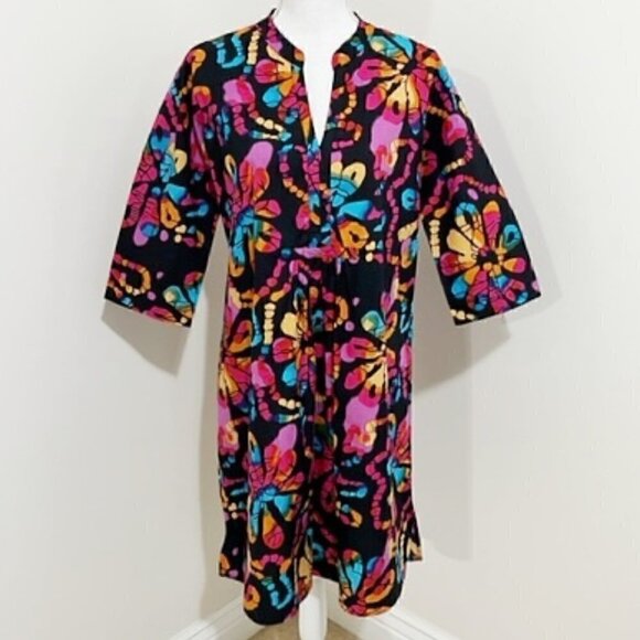 Kikisol Tops - KikiSol Dress Tunic Cover-Up Colorful Floral Cotton